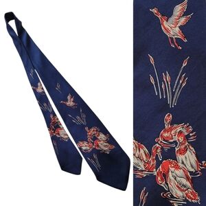 Vtg. SILK Duck Print Neck Tie
